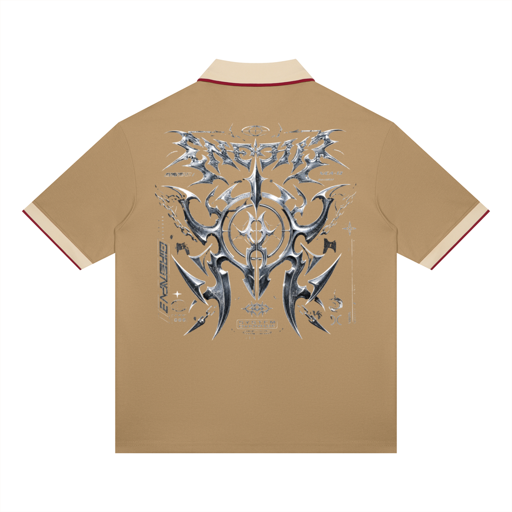 UrbanStar Graphic Y2K Tech Art Unisex Color Block Polo Shirt