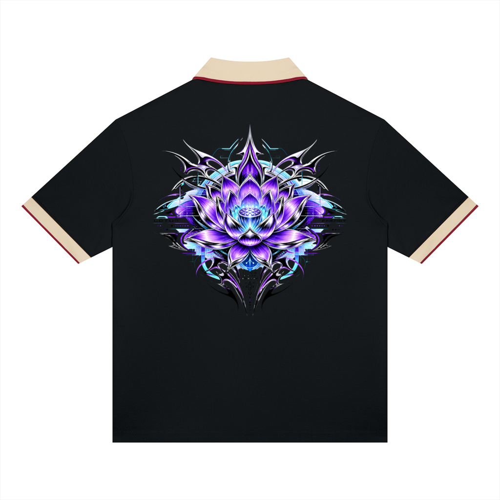 UrbanStar Graphic Tech Lotus Art Unisex Color Block Polo Shirt