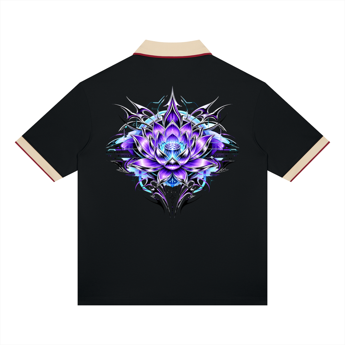UrbanStar Graphic Tech Lotus Art Unisex Color Block Polo Shirt