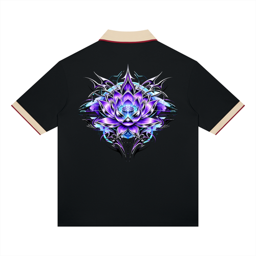 UrbanStar Graphic Tech Lotus Art Unisex Color Block Polo Shirt
